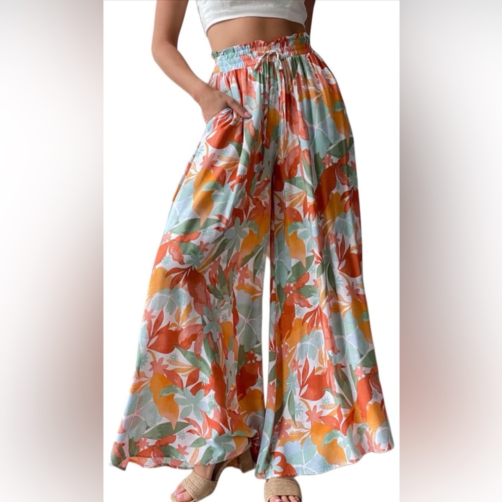 Tropical Breeze Wide-Leg Pants